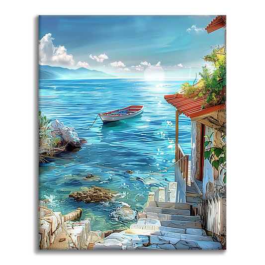 Cabaña junto al mar - Pintura por números