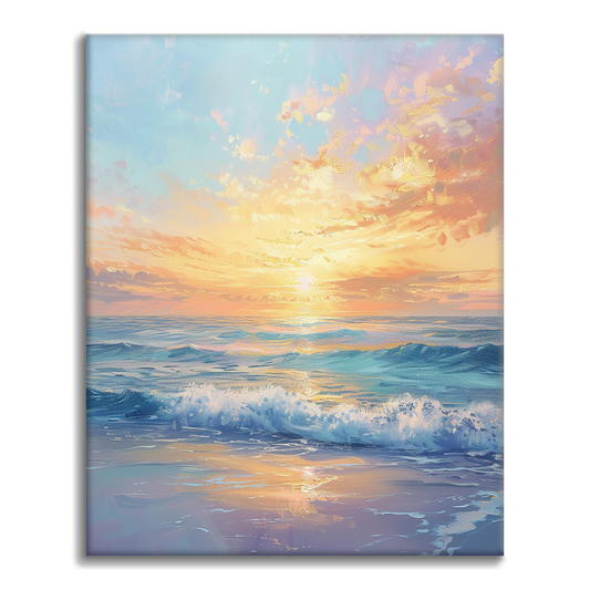 Amanecer sobre el mar – pintar por números