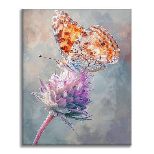 Mariposa con gotas de rocío – pintar por números