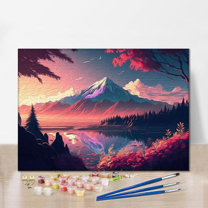 Cordillera al atardecer - pintar por números