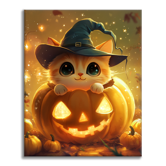 Gatitos Calabaza – Pintar por Números