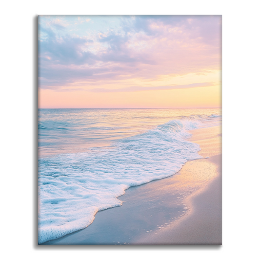 Vreedzaam strand bij zonsopgang - verf op nummer