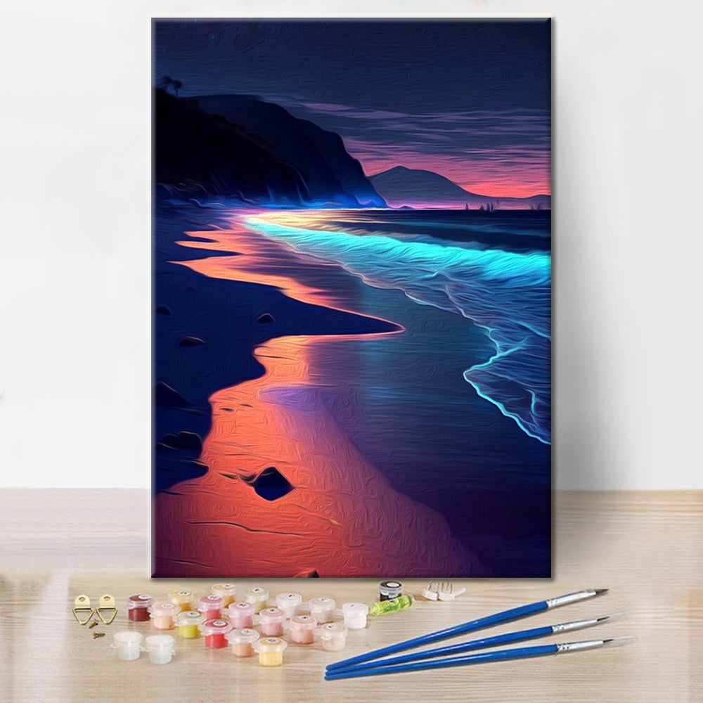 Playa colorida y luminosa – pintar por números