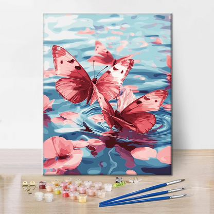 Mariposa rosa – Pintar por números