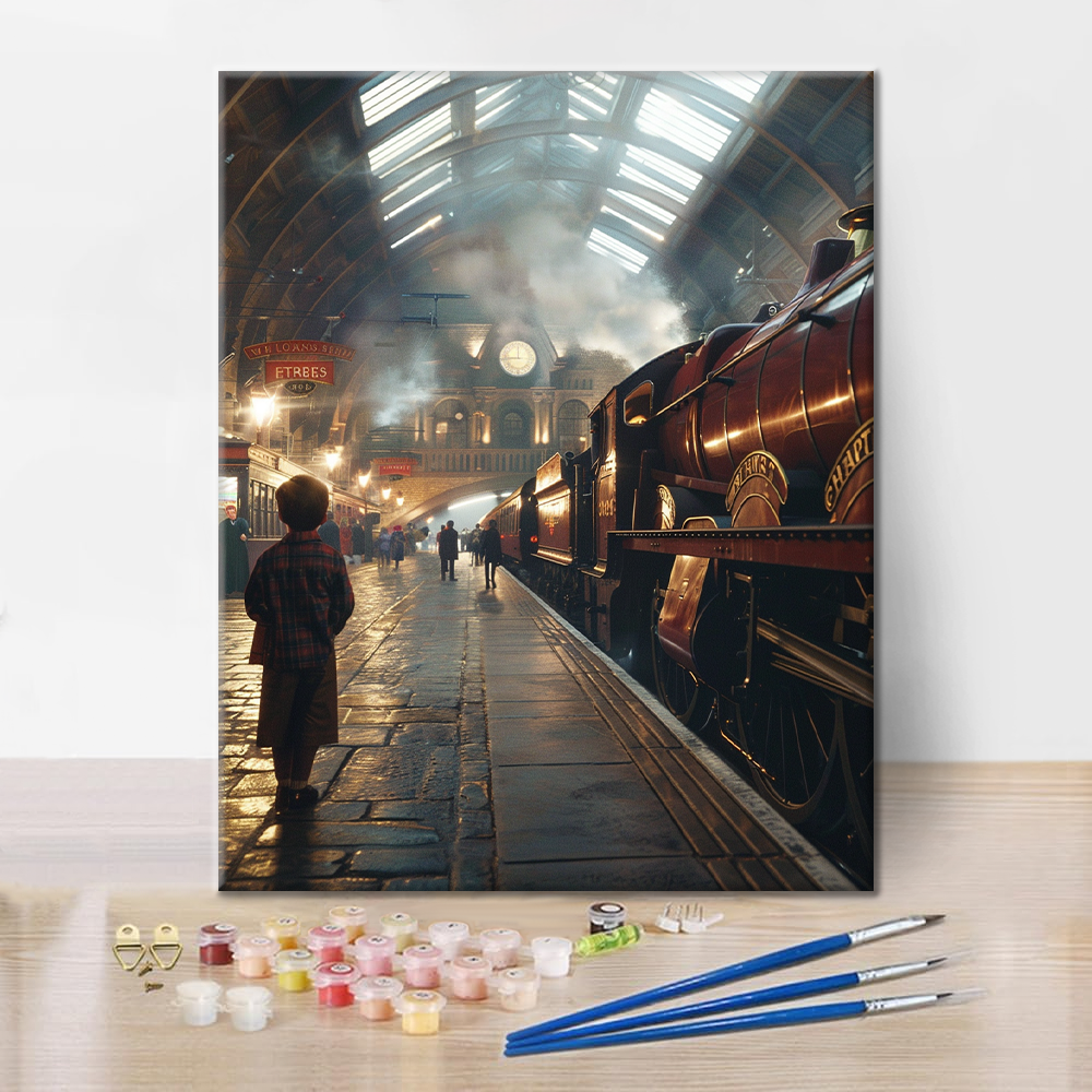 Estación de tren – pintar por números