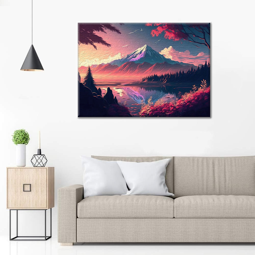 Cordillera al atardecer - pintar por números