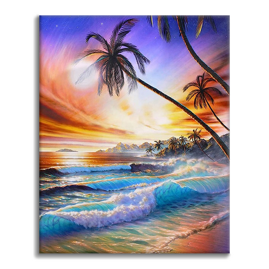 Playa tropical - Pintura por números