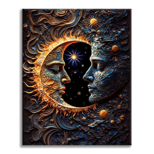 Armonía Celestial Sol y Luna Solar – Pintar por Números