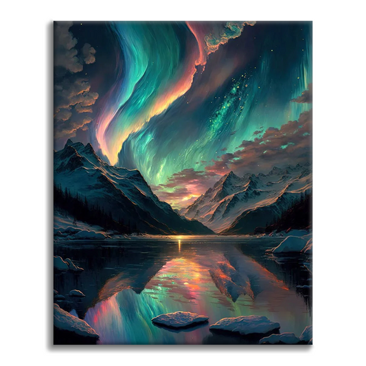 Coloridas auroras boreales – Pintar por números