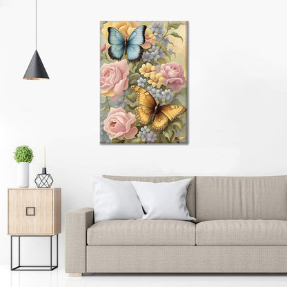 Flores Mariposas - Pintura por números