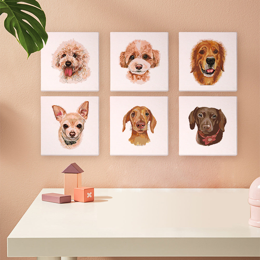 Set de perros - pintar por números